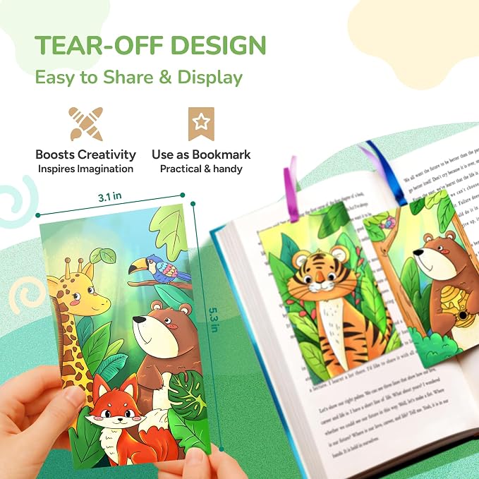 JoyCat Pocket Paint with Water Coloring Books for Kids, Art & Craft Activity Toy Set, Creative Travel & Home Painting Kit, Gifts for Girls & Boys Ages 3-8 (Animals)
