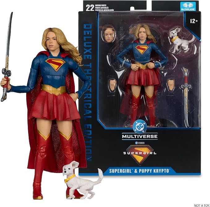 McFarlane Toys- DC Multiverse Supergirl and Baby Krypto (Supergirl Movie) 7in Action Figure (Deluxe Theatrical Edition)