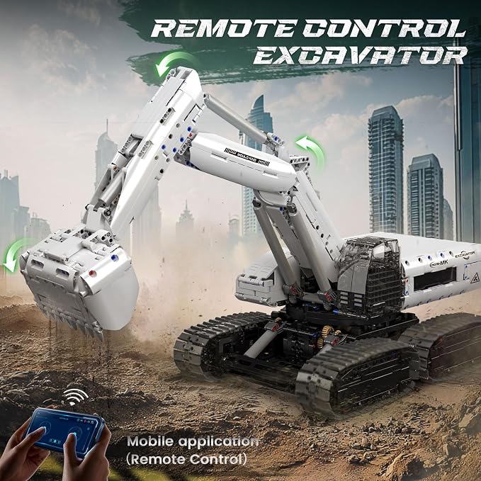 Mould King 17079 RC Excavator Building Set, Construction Digger with 8 Motors, Collectible Truck Model Kit for Men & Women, STEM Engineering Toys for Adults(3195 Pieces)