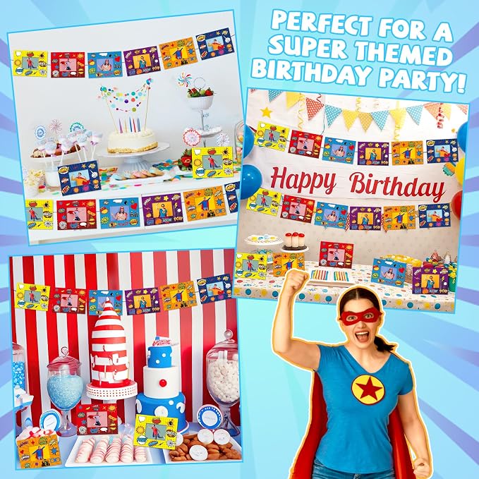 chiazllta 30 Pack Super Theme Hero DIY Picture Frame Craft Kit Fashion Hero DIY Photograph Craft Hero Stickers for Hero Art Craft Home Game Activities