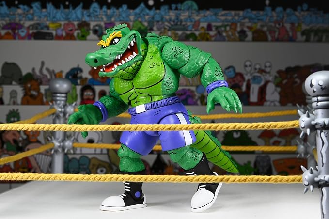 NECA Teenage Mutant Ninja Turtles Archie Comics Stump Wrestling Leatherhead 7" Scale Action Figure