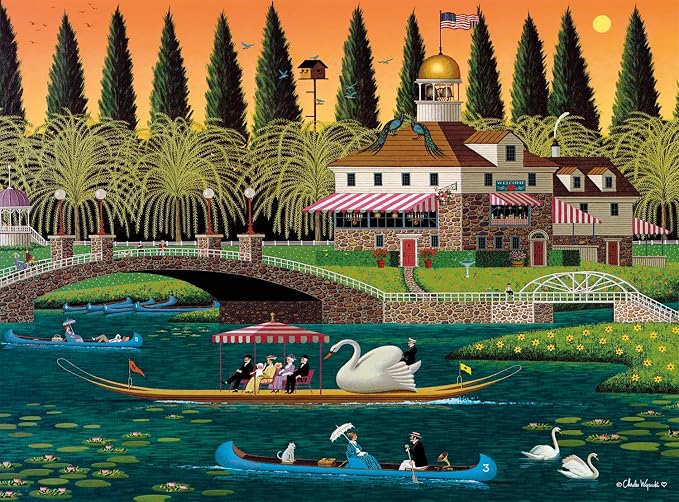 Buffalo Games Charles Wysocki - Pleasant Sunday - 1000 Piece Jigsaw Puzzle - 26.75 x 19.75 in, Includes Poster - Precision Cut Pieces - Jigsaw Puzzles for Adults 1000 Pc - Relaxing Activity
