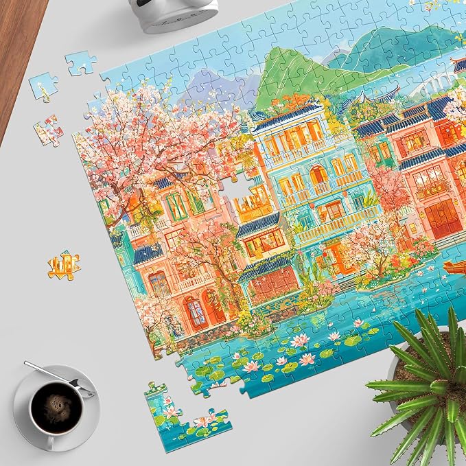 Puzzles for Adults 1000 Pieces, Jigsaw Puzzle for Adults, Fun Challenging Puzzle, Painted Boat Puzzles Game, Interlock Perfectly No Dust, Gifts for Father's Mother’s Day