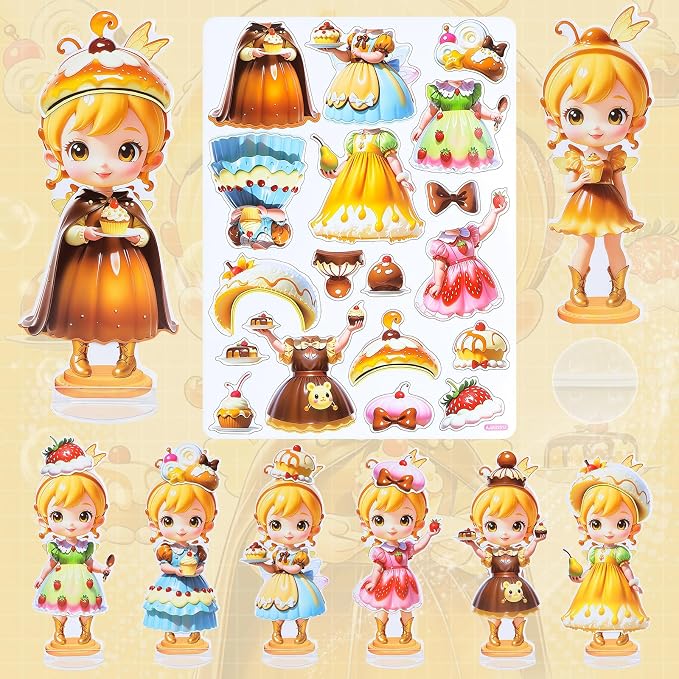 PainZieteg Magnetic Dress Up Dolls,Paper Dolls for Girls, Kids DIY Princess Magnetic Dress-Up Doll for Girl Birthday (Pudding Elf)