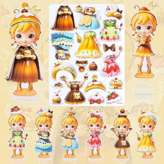 PainZieteg Magnetic Dress Up Dolls,Paper Dolls for Girls, Kids DIY Princess Magnetic Dress-Up Doll for Girl Birthday (Pudding Elf)