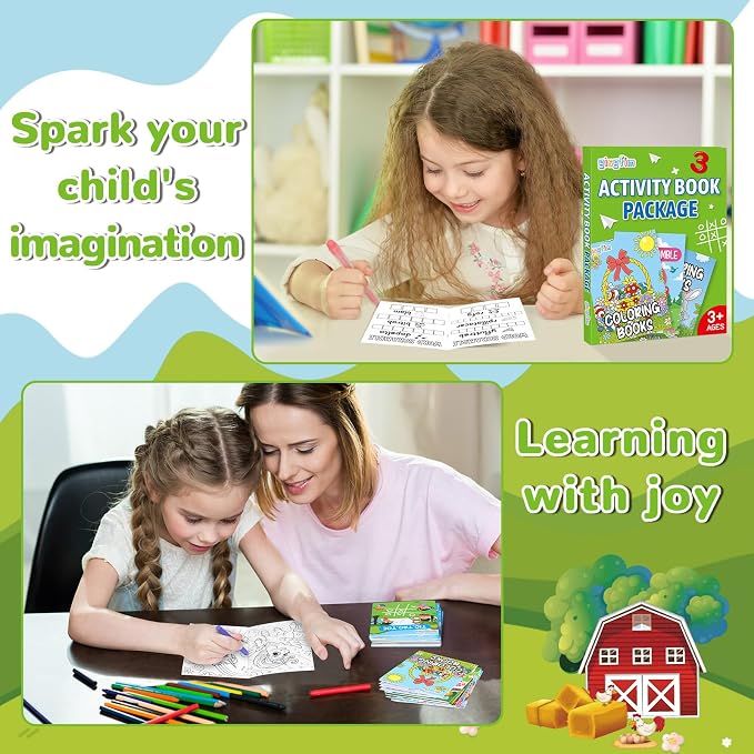 48 PCS Summer Mini Activity Books Kids Coloring Books Party Favors Bulk Challenging Game Include Maze Dot to Dot Word Search Word Scramble for Age 4-12 Goodie Bags Stuffers Easter Spring Supplies