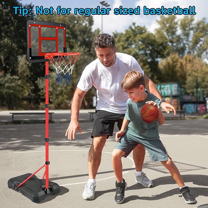 ShyLizard Boys Toy Gifts for 3 4 5 6 7 8 Years Old, Kids Basketball Hoop Adjustable Height 3.5FT-6.2FT, Mini Basketball Hoop for Kids, Basketball Goal Toys Outdoor Indoor Game Gifts for Boys
