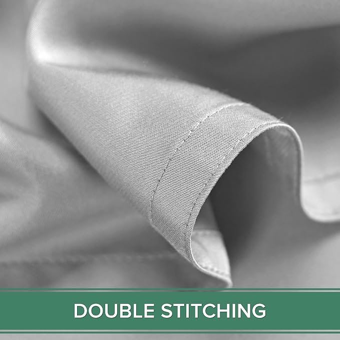 Pure Bamboo Twin Sheets, Genuine 100% Organic Viscose Derived from Bamboo Bed Sheet Set, Luxuriously Soft & Cooling, Double Stitching, 2 Year Quality Promise (Twin, Silver Pearl)