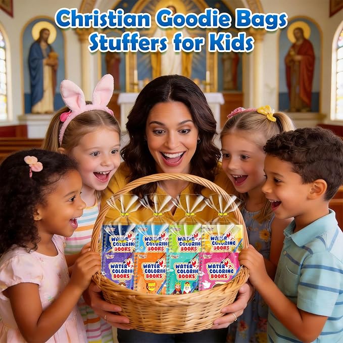 Coloring Books Party Favors for Kids - 24 Pack Christian Mini Water Coloring Books for Kids Goodie Bags Stuffers Students Classroom Gifts Bulk, Return Gifts for Birthday Christmas Party Favors Bulk