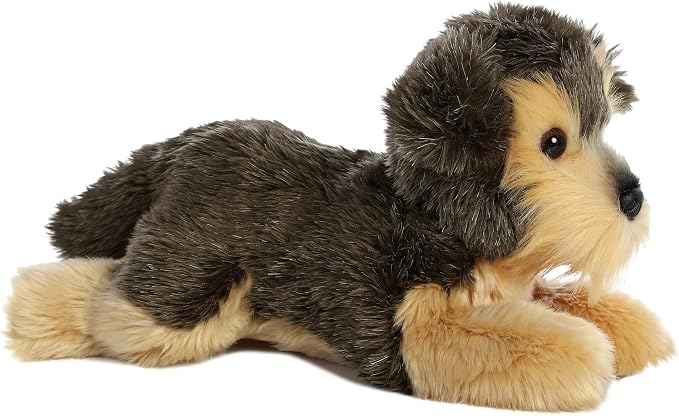 Aurora® Adorable Flopsie™ Yorky™ Stuffed Animal - Playful Ease - Timeless Companions - Gray 12 Inches
