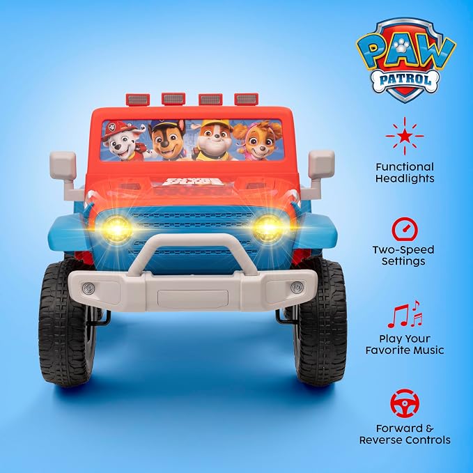 Paw Patrol - Ride On Toy for Kids, LED Headlights, Music and Horn