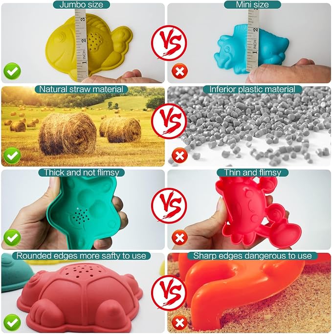 Sawaruita Beach Toys for Kids - Sand Toys Set Includes Collapsible Sand Bucket Shovel and Sand Rake Toy for Beach 12 PCS, Sandbox Toys Sandcastle Building Kit (A)
