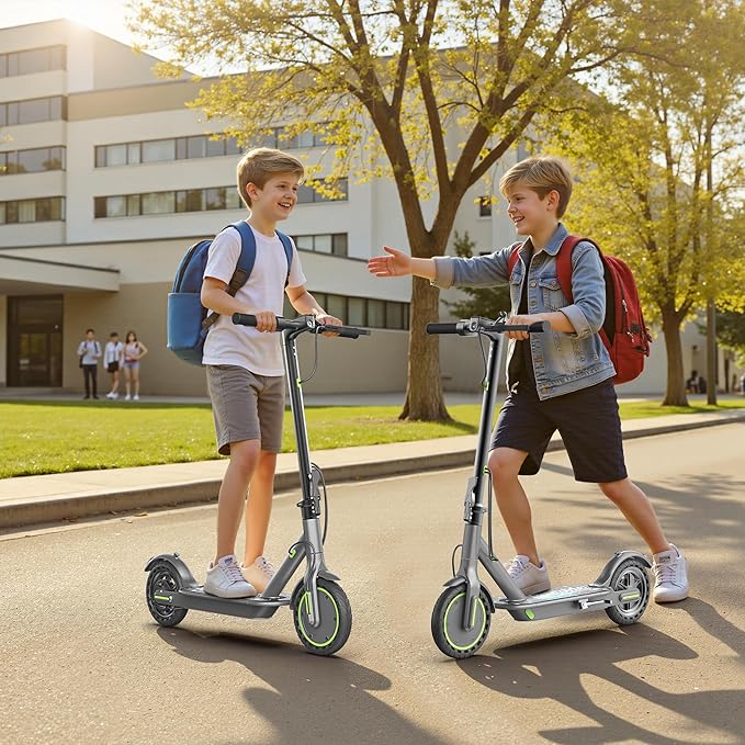 Roinside Electric Scooter for Big Kids - 8.5"/10''/14'' Solid Tires, 350W Motor, Up to 12Miles Long-Range Portable Commuting Scooter with Double Braking System, App