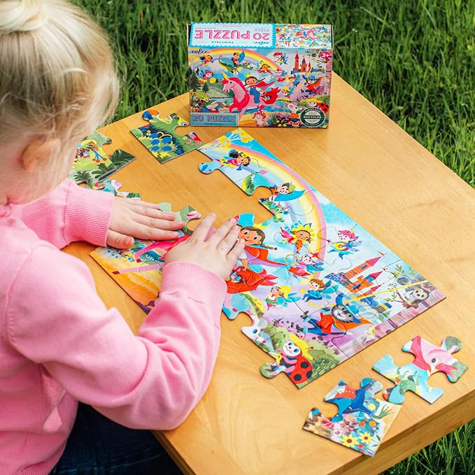 eeBoo 20 Piece Giant Floor Puzzle - Fairies & Tales Children's Puzzle Fantasy Themed, Large Pieces for Small Hands to Develop Motor Skills