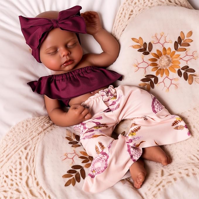 BABESIDE 16 inch Full Body Silicone Baby Dolls, Realistic African American Reborn Doll Black Girl, Bathable Anatomically Correct Newborn with Accessories for Kids Age 3+ & Collectors
