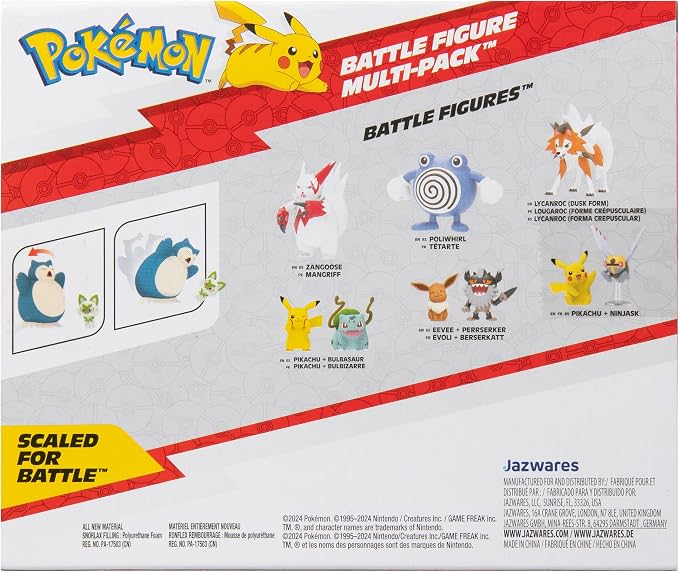 Pokemon Battle Figure 2 Pack - 2-Inch Sprigatito and 4.5-Inch Snorlax Battle Ready Figures