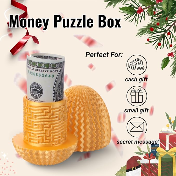 Maze Egg Money Puzzle Gift Box: Available in 4 Unique Internal Designs - Secret Cash Holder & Surprise Gift Container for Easter, Birthday, Wedding - Fun Brain Teaser Toy for Kids & Adults