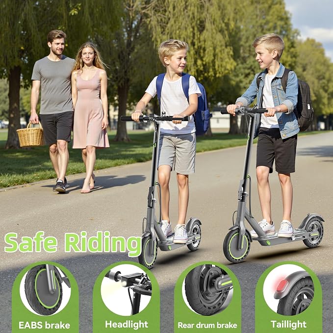 Roinside Electric Scooter for Big Kids - 8.5"/10''/14'' Solid Tires, 350W Motor, Up to 12Miles Long-Range Portable Commuting Scooter with Double Braking System, App