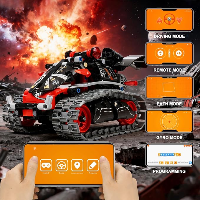 MagicKidz Robot Building Kits for Kids - STEM Birthday Gifts for 6 7 8 9 10 11 12+ Year Old Boys - 3 in 1 Robotics Toy with APP & Remote Control Coding, Educational DIY Science Project