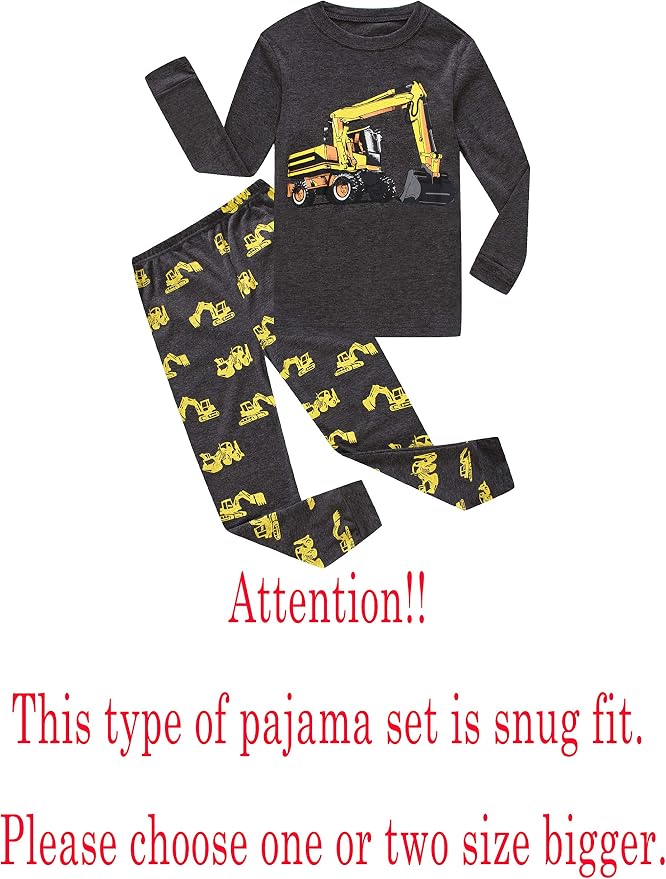 Family Feeling Kids & Toddler Boys Pajamas 2 Piece Pjs Set 100% Cotton Sleepwear