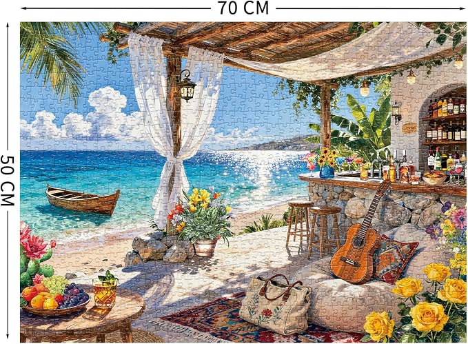 Island Bar Puzzles Flower of Life Puzzles for Adults 1000 Piece, Jigsaw Puzzles for Adults, Adult Challenging Game Toys, Impossible Puzzle, Family Decoration Puzzle