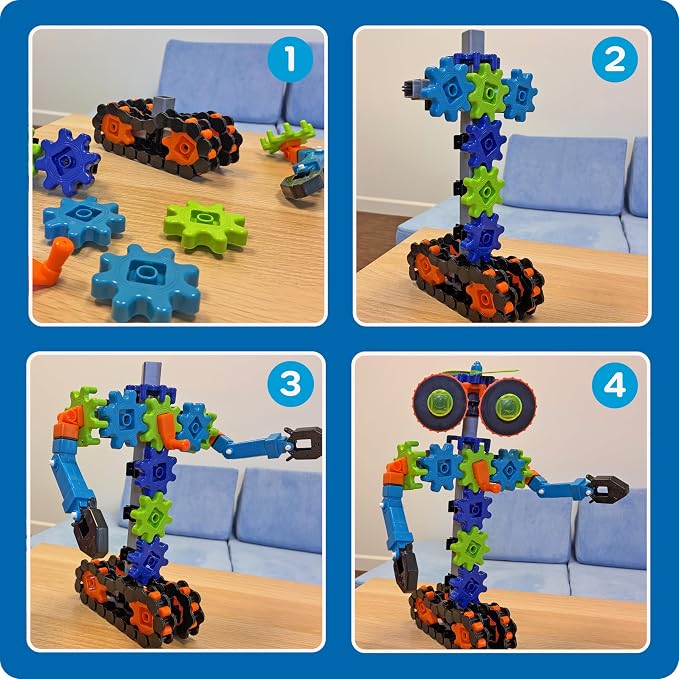 Learning Resources Gears Gears Gears Robots In Motion - Building Toys, STEM Activities, Fine Motor Skills, Toddler Construction Explorer Kit, Kindergarten Science, Boys and Girls Gifts