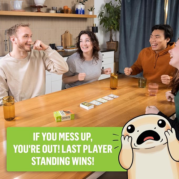 Exploding Kittens Coyote Created by Tim Ferriss | Perfect for Family Fun, Game Night, and Travel | 3-8 Players, 10 Mins, Ages 10 and Up