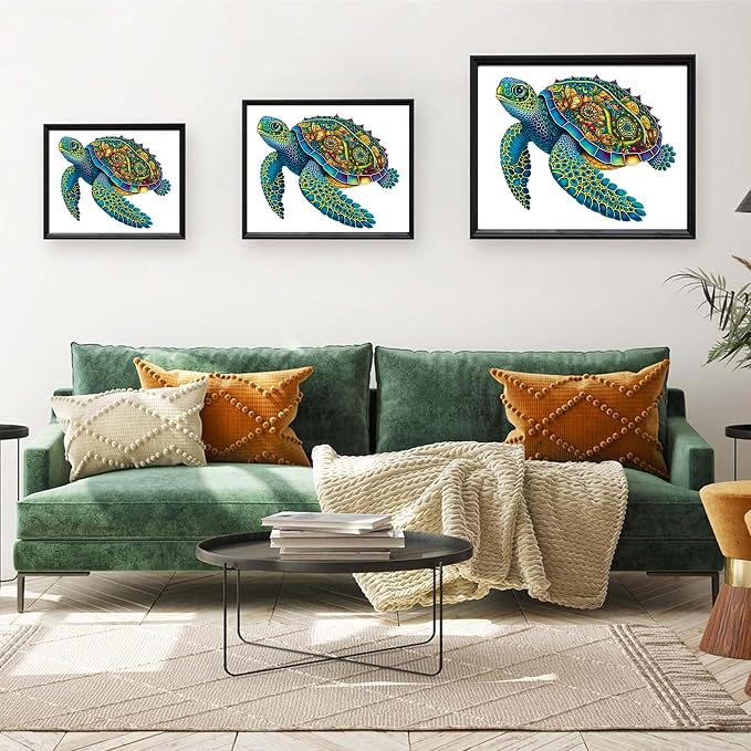 Wooden Puzzles, 242 PiecesSea Turtle Jigsaw Puzzles, Unique Shaped Wooden Puzzle for Adults and Kids, Family Game (Sea Turtle, Medium)