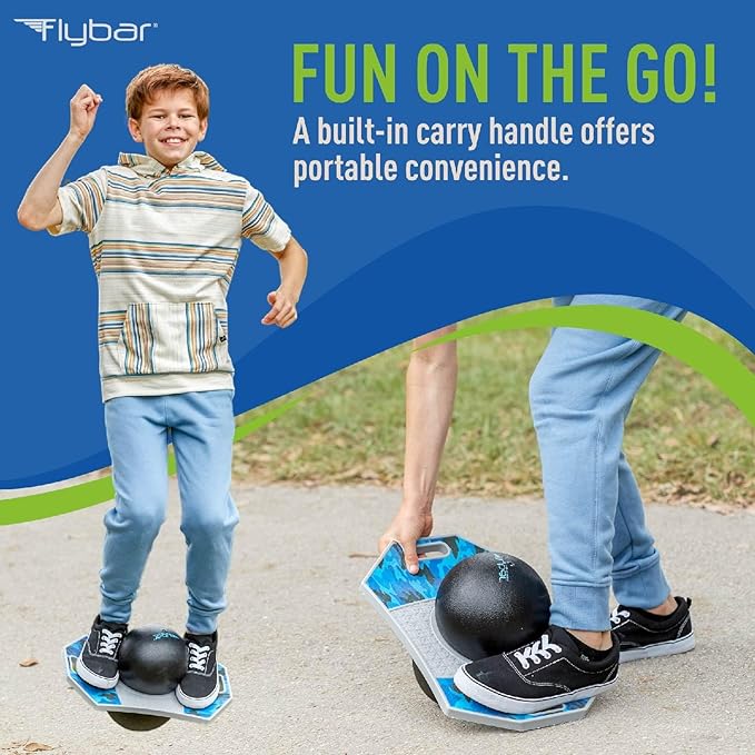 Flybar LED Pogo Trick Ball for Kids Balance Bounce Board w/Anti-Slip Deck