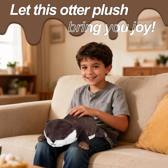 CSVBTRF Weighted Stuffed Animals, 4.1 lbs 18" Otter Plush Hugging Pillow, Weighted Otter Stuffed Animal Gifts for Kids Boys and Girls