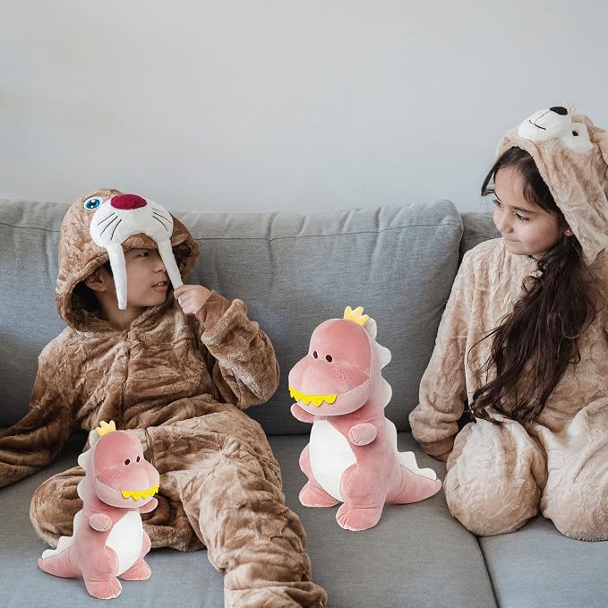 Big Dinosaur Plush Toy,15.7" Dino Stuffed Animal Stuffed Dinosaurs Cute Dino Plush Dino Stuffed Animals Soft Dinosaur Plushie for Boys Girls Kids Baby Pink