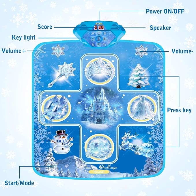 Kusntin Dance Mat for Kids, Adjustable Volume, Built-in Music, 5 Game Modes, Dancing Game Pad for 3 4 5 6 7 8+ Year Old Girls Boys, Dance Toys Gifts, Perfect Xmas Birthday Gifts…