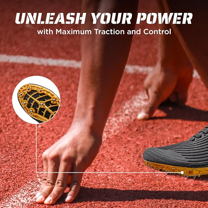 RUNIC Track & Field Shoes for Men, Women & Kids – Pro Running Spikes for Sprint, Race & Training – 7 Spikes + Extra Spikes & Wrench (US Men Size)