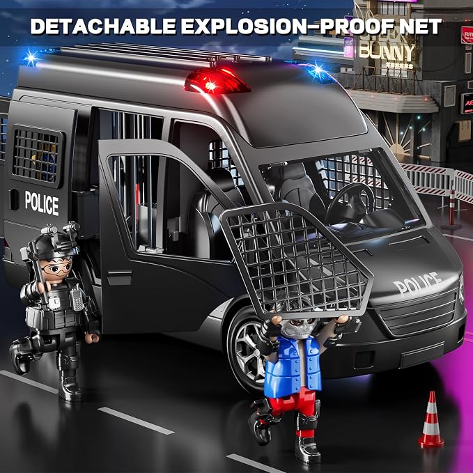 Police Car Toy Truck for Kids 3 4 5-8, Large Toy Cars with Lights & Sounds, Emergency Vehicle Toddler Toys, Law Enforcement Role Playset, Play & Learn Toddler Toys Ages 3 4 5 6 7 8 9 10 11 12