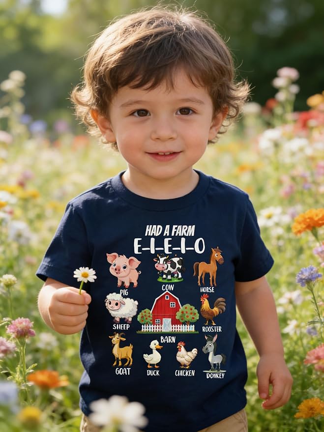 Funnycokid Toddler Boys Shirts Graphic T-Shirt Kids Short Sleeve Tees 2-7 Years