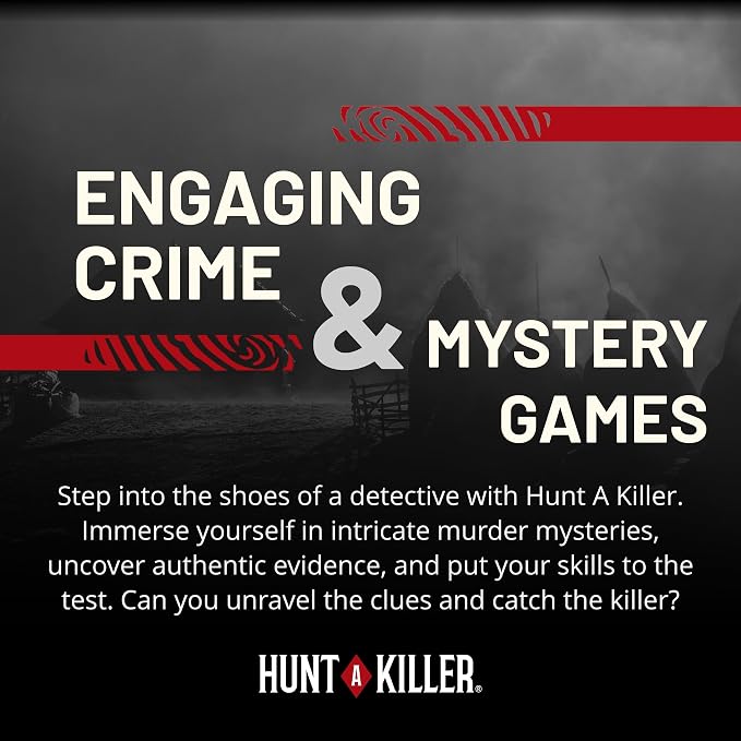 Hunt A Killer: R.I.P at The Rodeo, Solve The Murder of a Rodeo Clown, Mystery Box Game for True Crime Fans, Murder Mystery Game for Adults, Play Detective at Home, Designed for 1+ Players Ages 14+