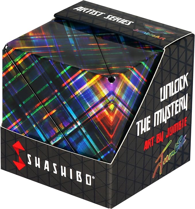 Shashibo Sensory Fidget Toy for Adults & Kids, Stress Relief Fidget Toy for Adults, Teens & Kids, Cool Fidget Toys for Desk, Classroom Must Have, Sensory Shape Shifting Cube, 100+ Possible Shapes
