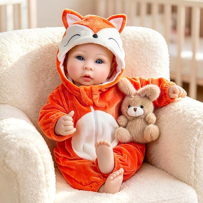 Aori Baby Dolls Lifelike 17 Inches - Realistic Baby Girl Doll Set with Feeding Toy Kit That Look Real, Nice Companion Gift Set for Kids, Grand-Parents, Collection