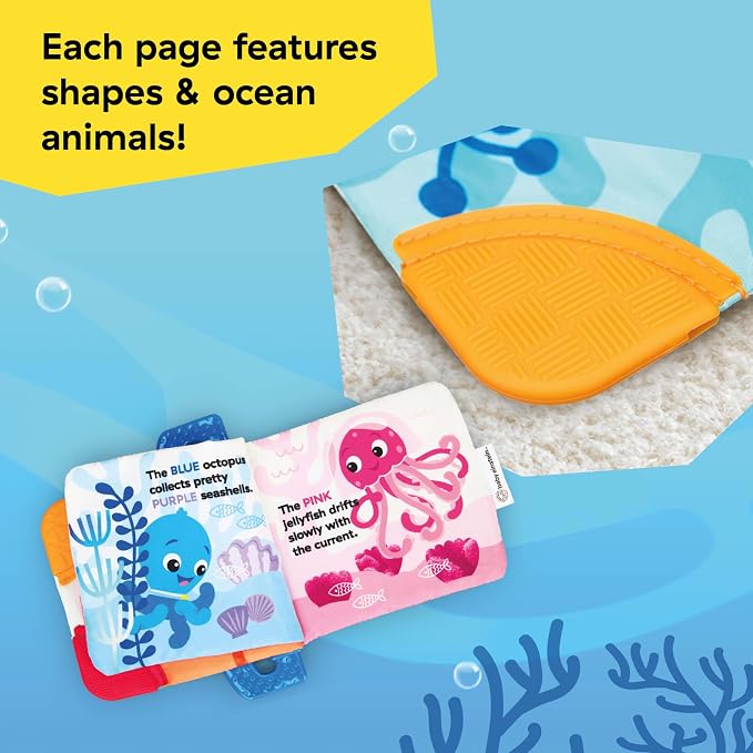 Baby Einstein Ocean Explorers Teether Book, Shades of The Sea, for Sensory Engagement and Soothing, Ages 0 Months and Up