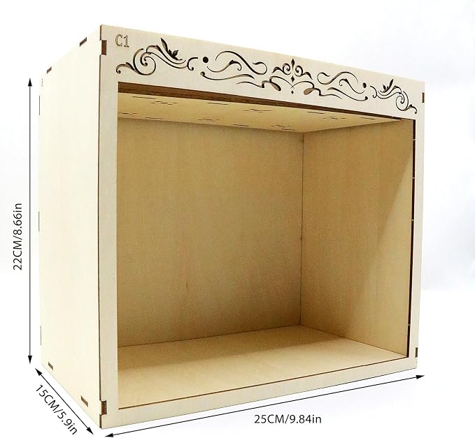 Book Nook Kit, Simple Booknook Bookend, Miniature Dollhouse House Kit | DIY 3D Wooden Puzzle for Beginner, 9.84in x 5.9in x 8.66in Model with LED Light and Dust Cover, Diorama Painted by Yourself