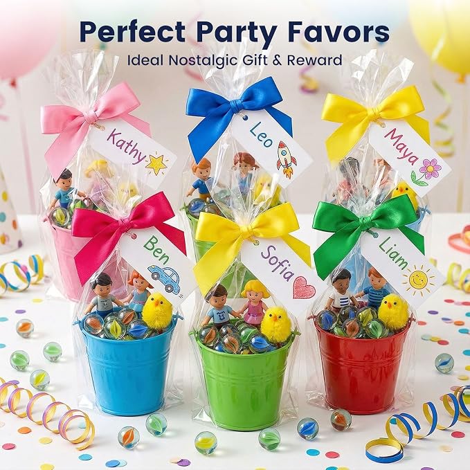LovesTown 60PCS Glass Marbles Bulk, for Kids Marble Games DIY Home Decoration, Cats Eyes Styles