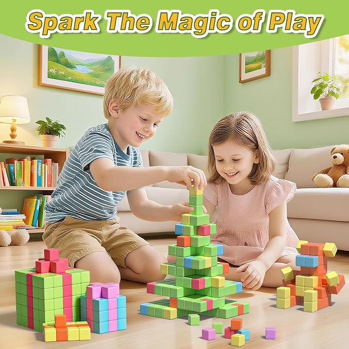 Apluses Magnetic Blocks for Toddlers Toys, Magnetic Building Cubes Toy for Sensory STEM Autism Education Preschool, Magnet Toys for 3 4 5 6 Year Old, Birthday Gifts Games for Boys Girls