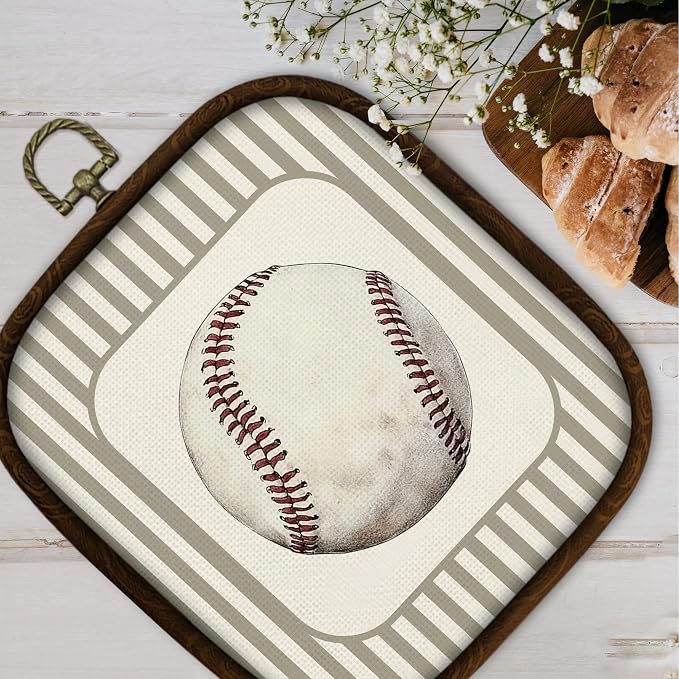 WULQYING Baseball Nursery Wall Art Decor, Sports Nursery Boys Room Square Framed Canvas Art Prints, Sport Lover Gift Wall Hanging Decor for Kids Boys Room Bedroom Playroom, 5.7x6.5 Inches