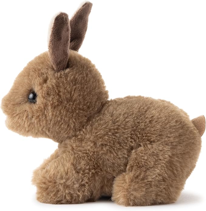 The Petting Zoo Rabbit Stuffed Animal Plushie, Gifts for Kids, Wild Onez Babiez Wildlife Animals, Brown Bunny Plush Toy 6 inches