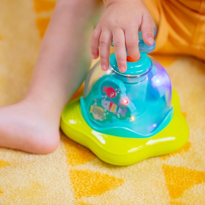 Bright Starts Press & Glow Spinner Cause and Effect Musical Baby Toy,Age 6 Months+,(Pack of 2)