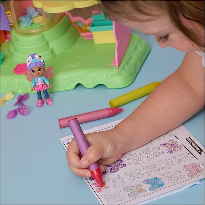 DreamWorks Gabby's Dollhouse Fairylandia Flutter Magic Fairy Playset with 8 Fluttering Fairies & Exclusive Gabby Toy Figure, Engaging Pretend Play Toys for Kids & Preschool Toys for Ages 3+