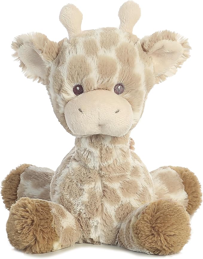 Aurora® Snuggly Loppy Giraffe™ Baby Stuffed Animal - Comforting Companion - Imaginative Play - Brown 8 Inches | Soft giraffe baby stuffed animal with gentle rattle, floppy legs, embroidered details, and cuddly 8 in size for play