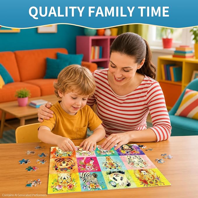 100 Pieces Puzzles for Kids Ages 4-8, Zoo Educational Kids 100 Piece Puzzle, Children Jigsaw Puzzles Kids Puzzles, Educational Learning Puzzle Toys for Girls and Boys
