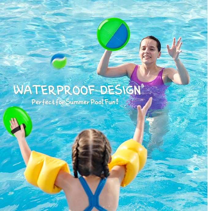 TEILLNET Toss and Catch Ball Set Upgraded - Kids Toys Beach Toys Baseball Games - Sturdy & Water-Resistant for Outdoor Pool Yard Games - Classic Gift for Boys Girls 3 4 5 6 7 8 9 10 11 12+ Years