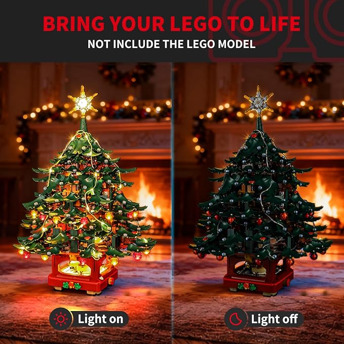 BRIKSMAX 2.0 Light Kit Compatible with Lego Icons Family Christmas Tree 41843 Building Sets- LED Lighting Kits (Accessories Only), Cable-Hiding Tech for Display, Gifts & Collectors